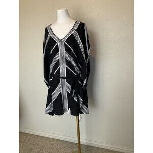 Stella & Dot Beach, Cover-up, Black And White, Tie Waist, V-neck, Size: M